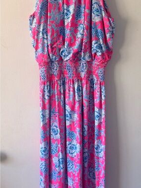 Lilly Pulitzer Pink and Blue Floral Halter Top